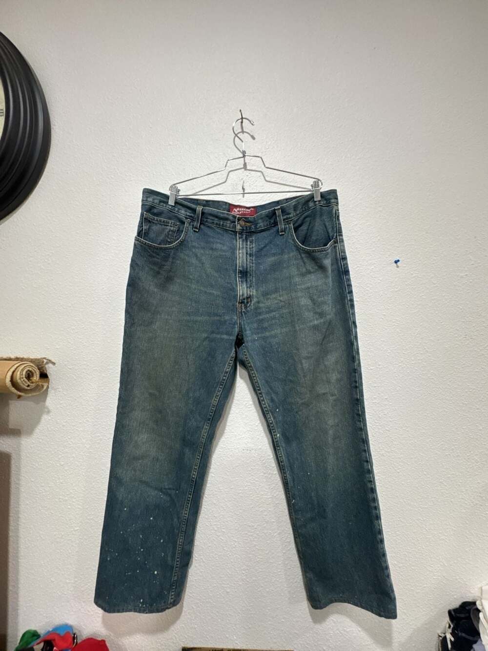 Vintage Arizona Jean Co. Relaxed Fit Bleach Splatter Straight Leg Jeans